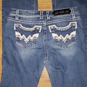 L.A. IDOL straight leg blue jeans ( Size 9)